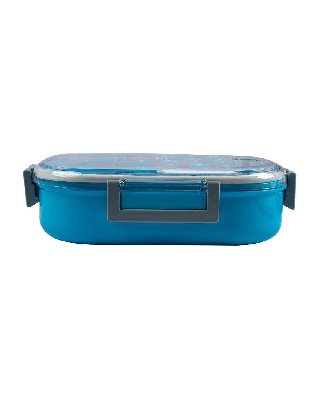 Lunch Box, Floral Print, Blue, Plastic - MARKET 99