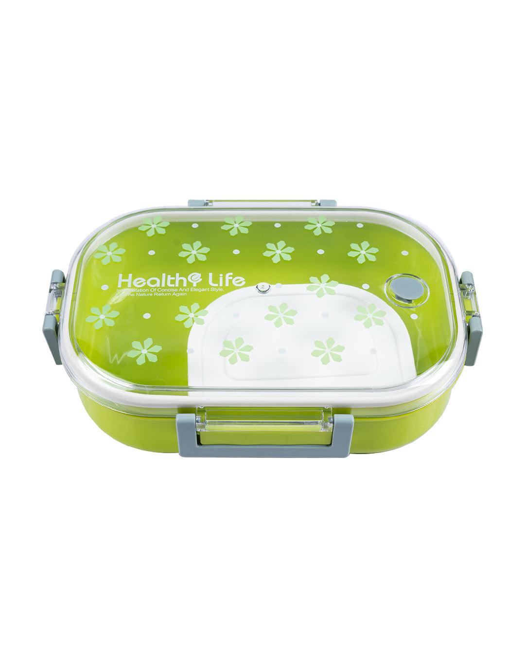 Lunch Box, Floral Print, Green, Plastic - MARKET 99