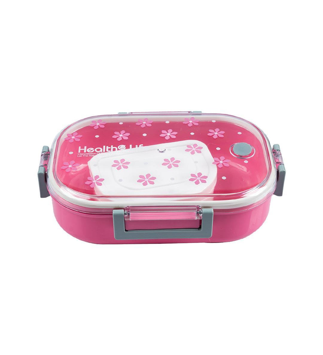 Lunch Box, Floral Print, Pink, Plastic - MARKET 99