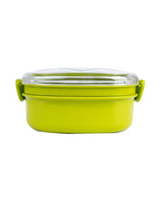 Lunch Box for Kids With Spoon, Frog Design, Green, Plastic - MARKET 99