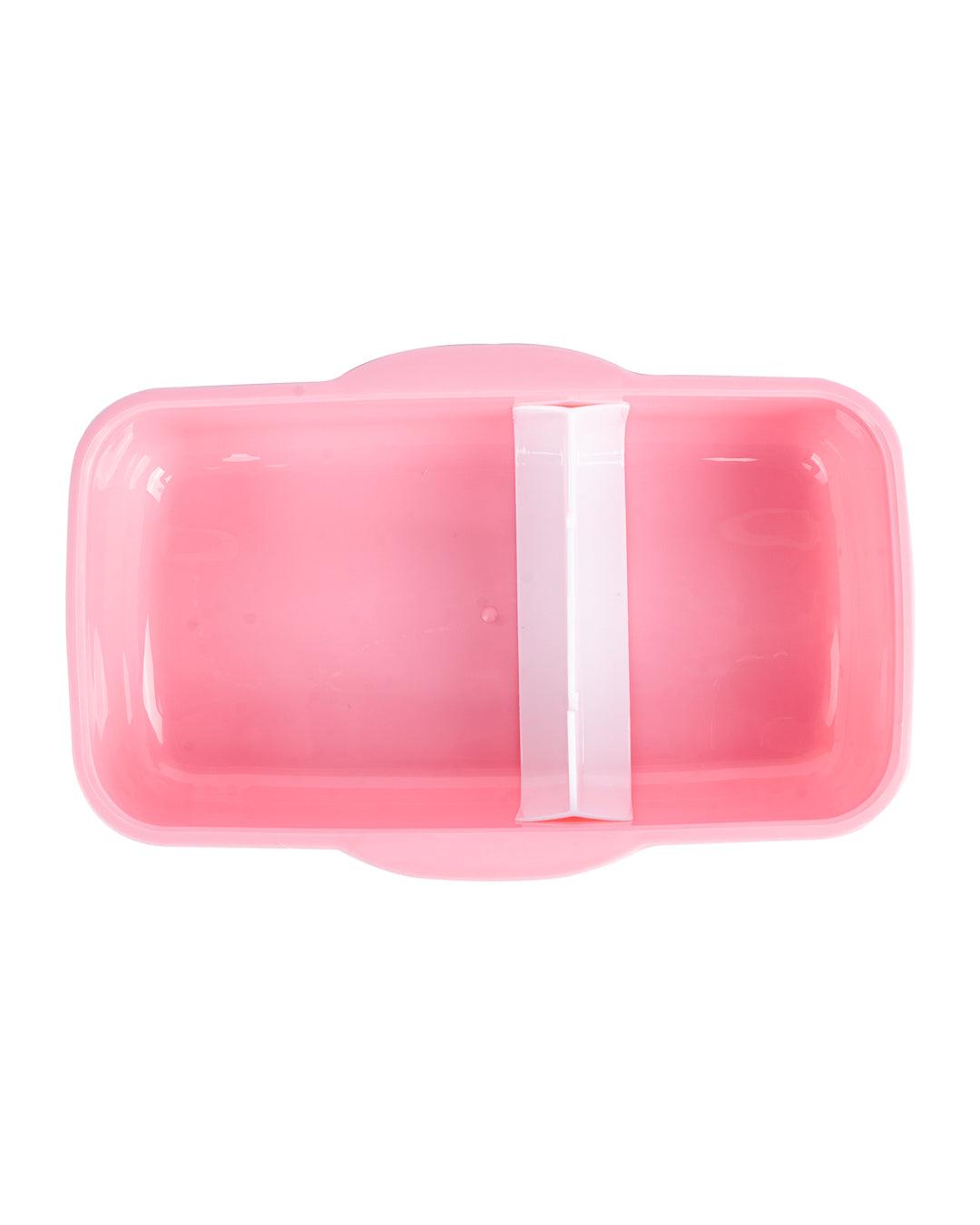 Lunch Box with Lid, Spoon & Fork, Pink, Plastic - MARKET 99