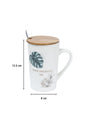 MAKE PROMISE ME' Coffee Mug With Wooden Lid and Spoon - White, 450mL