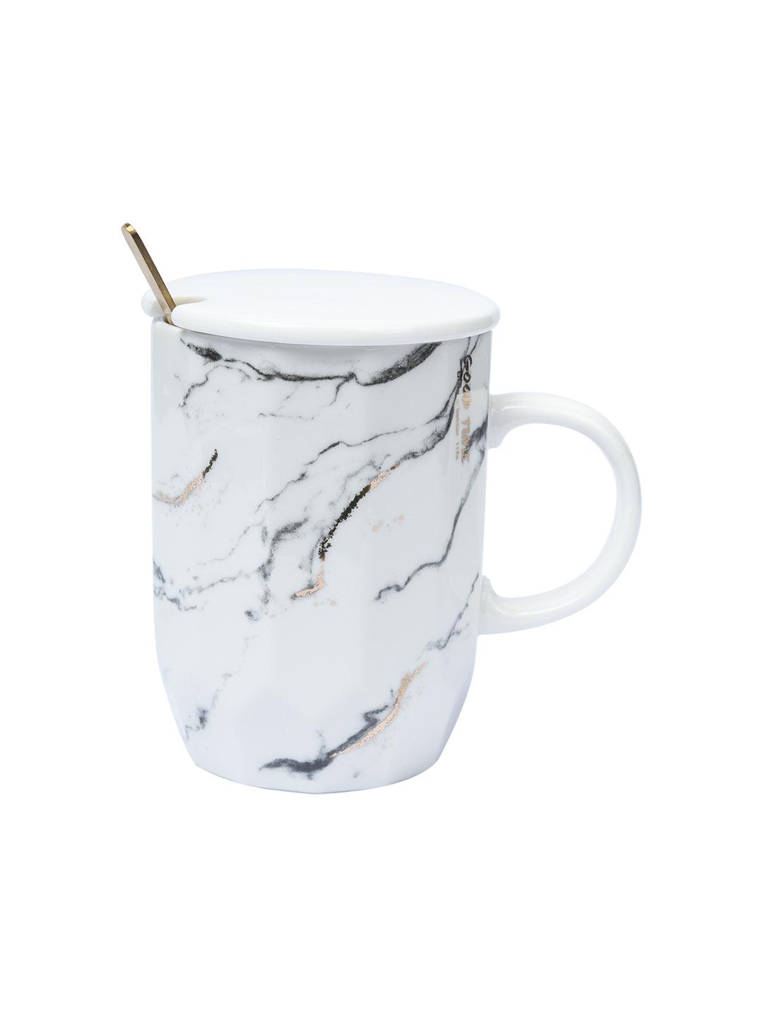 Marble Coffee Cups Set, Black & White Ceramic Coffee Mug (Pack Of 2)