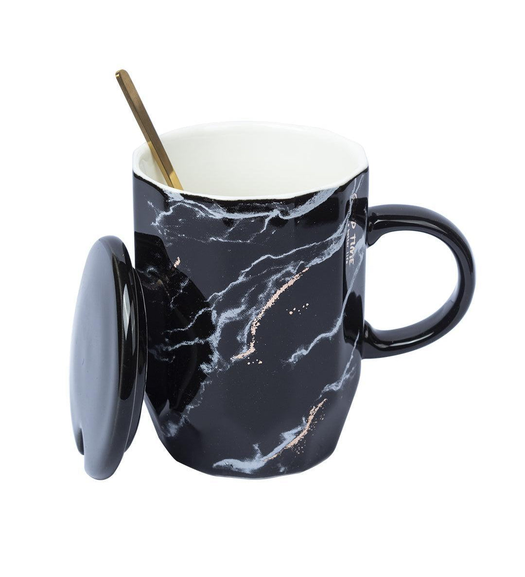 Marble Ceramic Mugs With Lid (350 mL) - MARKET 99