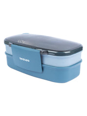 Market 99 Double Layer Lunch Box (1200 mL), Dual Tone, Dark Blue, Plastic - MARKET 99