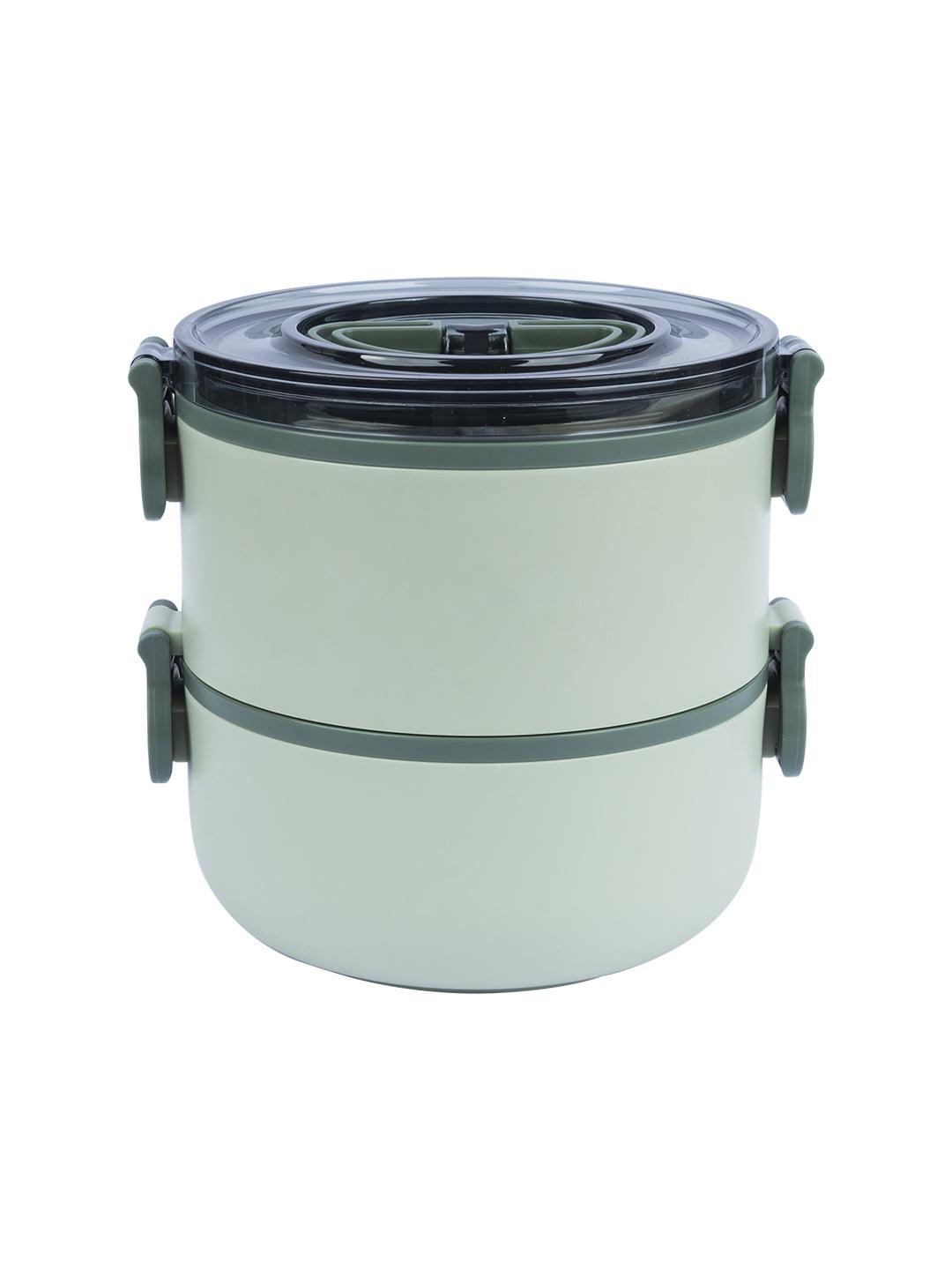 Market 99 Double Layer Lunch Box (1400 mL), Dual Tone, Deep Sea Green, Plastic - MARKET 99