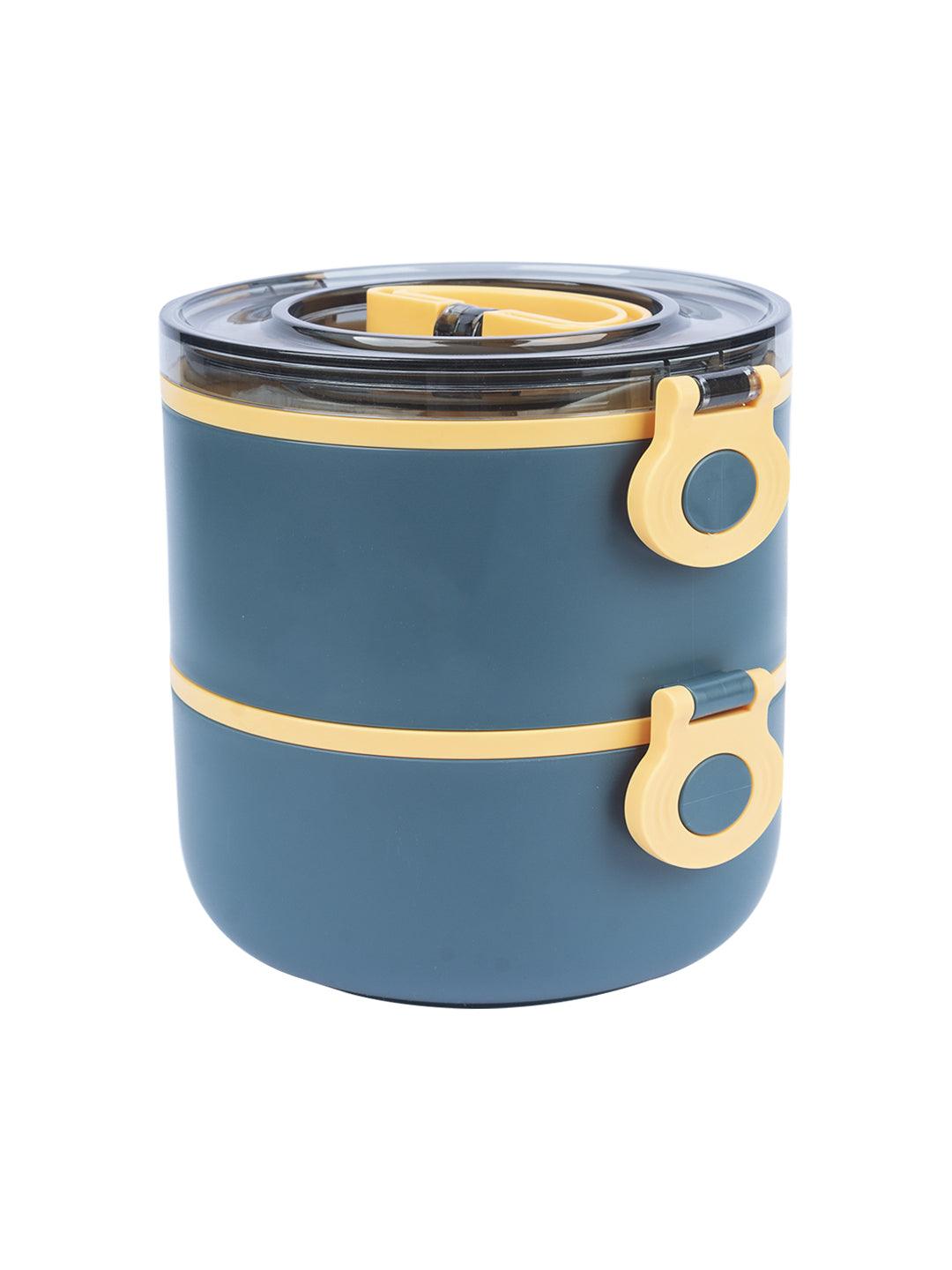 Market 99 Double Layer Lunch Box (1400 mL), Dual Tone, Deep Sea Green, Plastic - MARKET 99