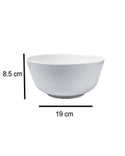 Market 99 Hammered Melamine Tableware White Glossy Finish Serving Bowls for Dining Table (Set Of 2, 1300 mL ) - MARKET 99