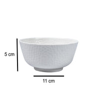 Market 99 Hammered Melamine Tableware White Glossy Finish Soup Bowls for Dining Table (Set Of 6, 300 mL ) - MARKET 99