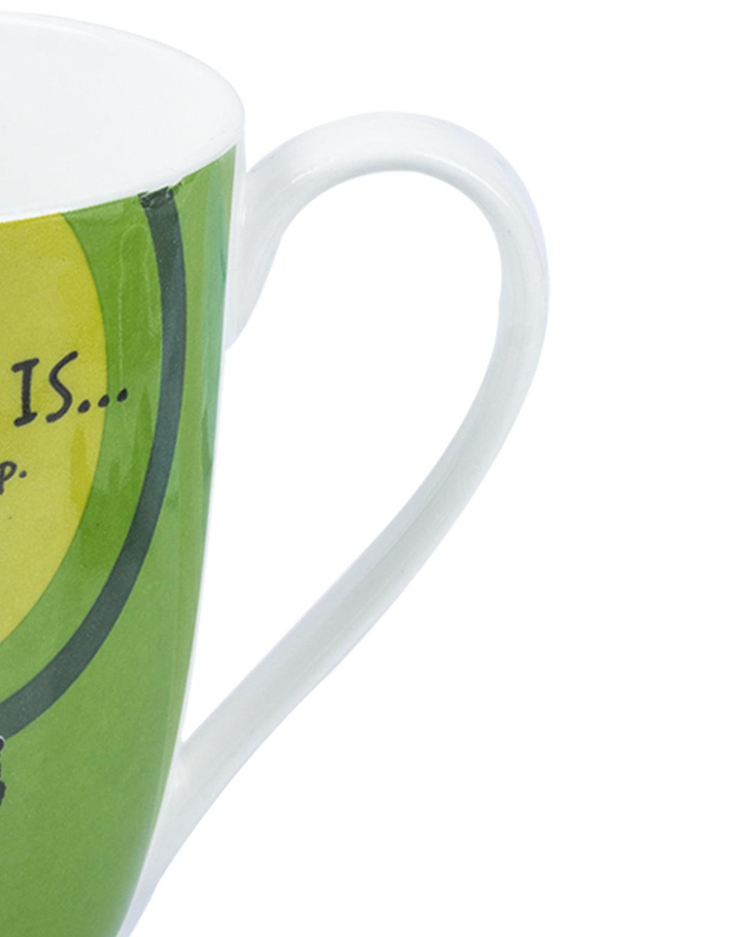 Market 99 - 'HAPPINESS IS … a soild friendship' Graphic Print Ceramic Tea, Milk & Coffee Mugs (Set of 2, 340 mL) - MARKET 99