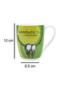 Market 99 - 'HAPPINESS IS … a soild friendship' Graphic Print Ceramic Tea, Milk & Coffee Mugs (Set of 2, 340  mL) - MARKET 99