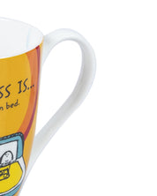 Market 99 - 'HAPPINESS IS … breakfast in bed' Graphic Print Ceramic Tea, Milk & Coffee Mugs (Set of 2, 340 mL) - MARKET 99