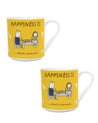 Market 99 - 'HAPPINESS IS … coffee & cheesecake' Graphic Print Serving Tea, Milk & Coffee Mugs In Ceramic (Set of 2, 340 mL) - MARKET 99