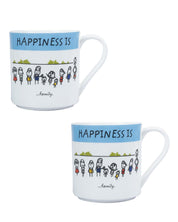 Market 99 - 'HAPPINESS IS … family' Graphic Print Serving Tea, Milk & Coffee Mugs In Ceramic (Set of 2, 340 mL) - MARKET 99