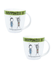 Market 99 - 'HAPPINESS IS … having weird brother' Graphic Print Ceramic Tea, Milk & Coffee Mugs (Set of 2, 340 mL) - MARKET 99