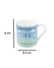 Market 99 - 'HAPPINESS IS … having you in life' Graphic Print Serving Tea, Milk & Coffee Mugs In Ceramic (Set of 2, 340 mL) - MARKET 99