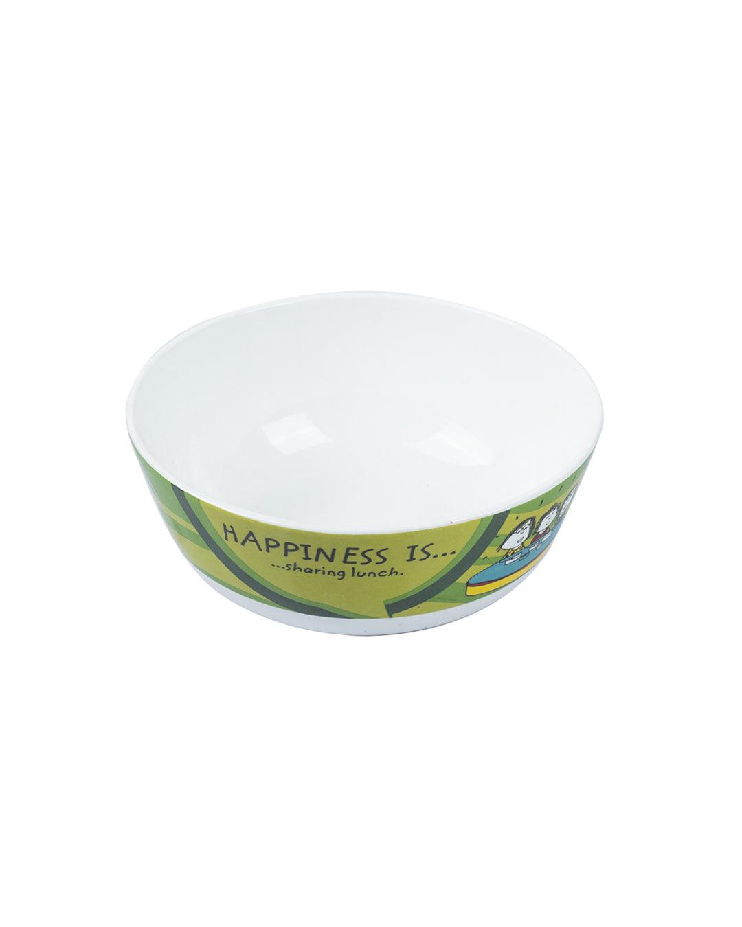 Market 99 - 'HAPPINESS IS … sharing lunch' Graphic Print Serving Bowl Katoris In Ceramic (Set of 4, 340 mL) - MARKET 99