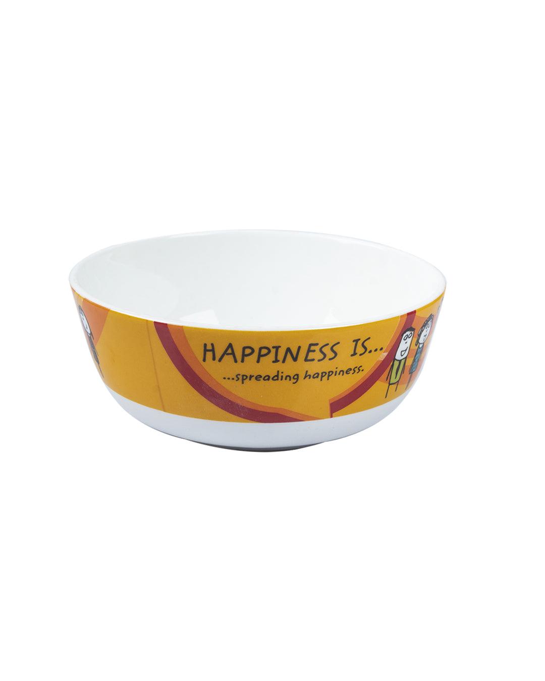 Market 99 - 'HAPPINESS IS … spreading happiness' Graphic Print Serving Bowl Katoris In Ceramic (Set of 4, 340 mL) - MARKET 99