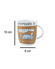 Market 99 - 'HAPPINESS IS … telling you every little detail' Graphic Print Serving Tea, Milk & Coffee Mugs In Ceramic (Set of 2, 340 mL) - MARKET 99