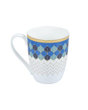 Market 99 - India Circus Drinkware Glossy Ceramic Coffee Mugs ( White & Blue, Set Of 2, 330 mL) - MARKET 99