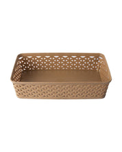 Market 99 Medium Plastic Multipurpose Storage Basket ( Set Of 4, Solid Beige Colour) - MARKET 99