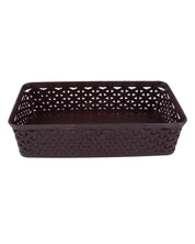 Market 99 Medium Plastic Multipurpose Storage Basket ( Set Of 4, Solid Brown Colour) - MARKET 99