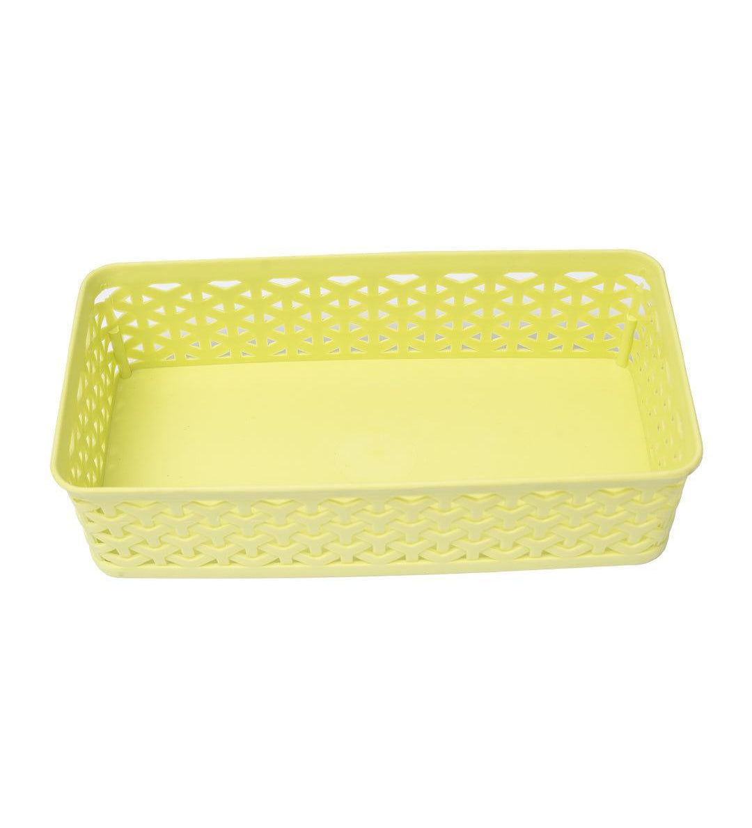 Market 99 Medium Plastic Multipurpose Storage Basket ( Set Of 4, Solid Green Colour) - MARKET 99