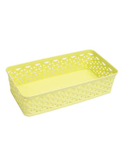 Market 99 Medium Plastic Multipurpose Storage Basket ( Set Of 4, Solid Green Colour) - MARKET 99
