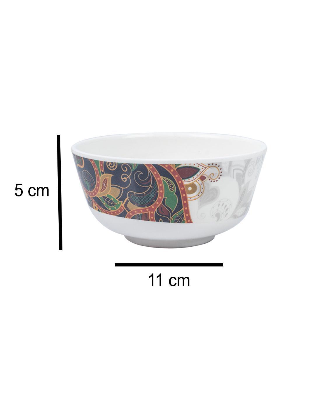 Market 99 Melamine Tableware Glossy Finish Dual Glazed Soup Bowls for Dining Table (Set Of 6, 250 mL ) - MARKET 99