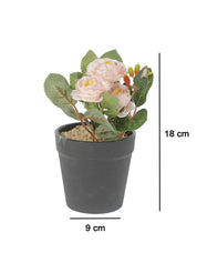 Market 99 Realistic Artificial Bonsai Fake Rose Flower Plant Pot - MARKET 99