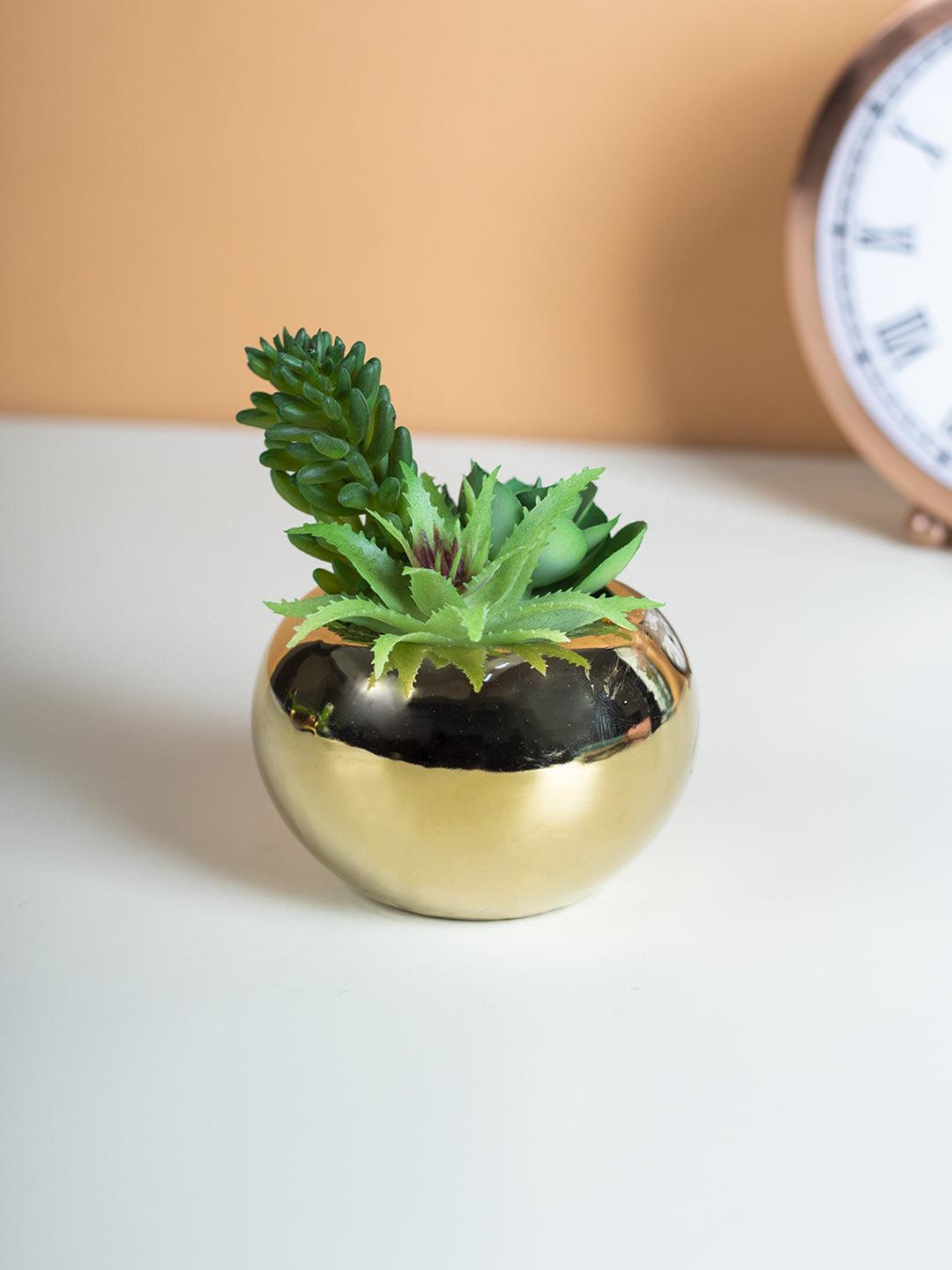 Market 99 Small Flowers Artificial Plant With White Pot - MARKET 99