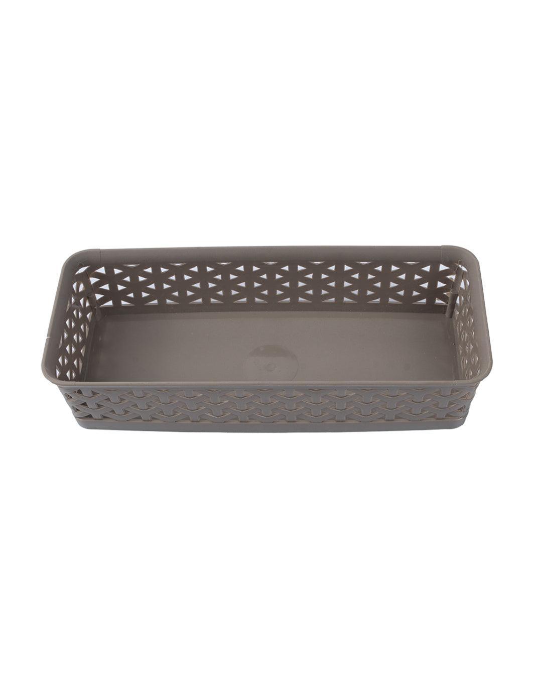 Market 99 Small Plastic Multipurpose Storage Basket ( Set Of 6, Solid Beige Colour) - MARKET 99