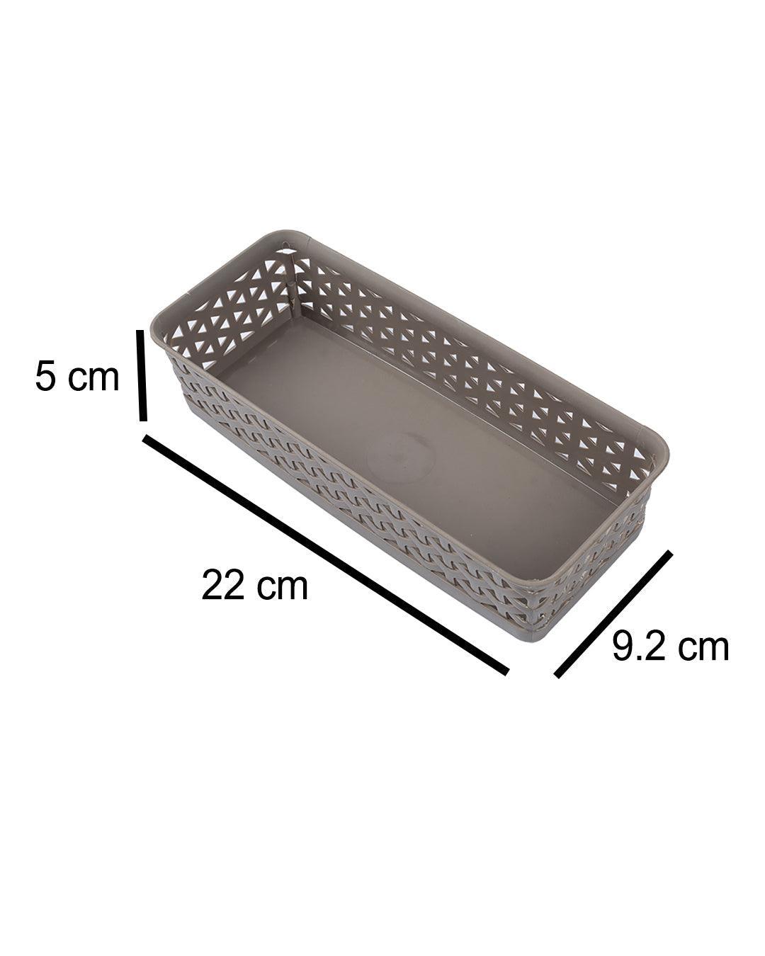 Market 99 Small Plastic Multipurpose Storage Basket ( Set Of 6, Solid Beige Colour) - MARKET 99