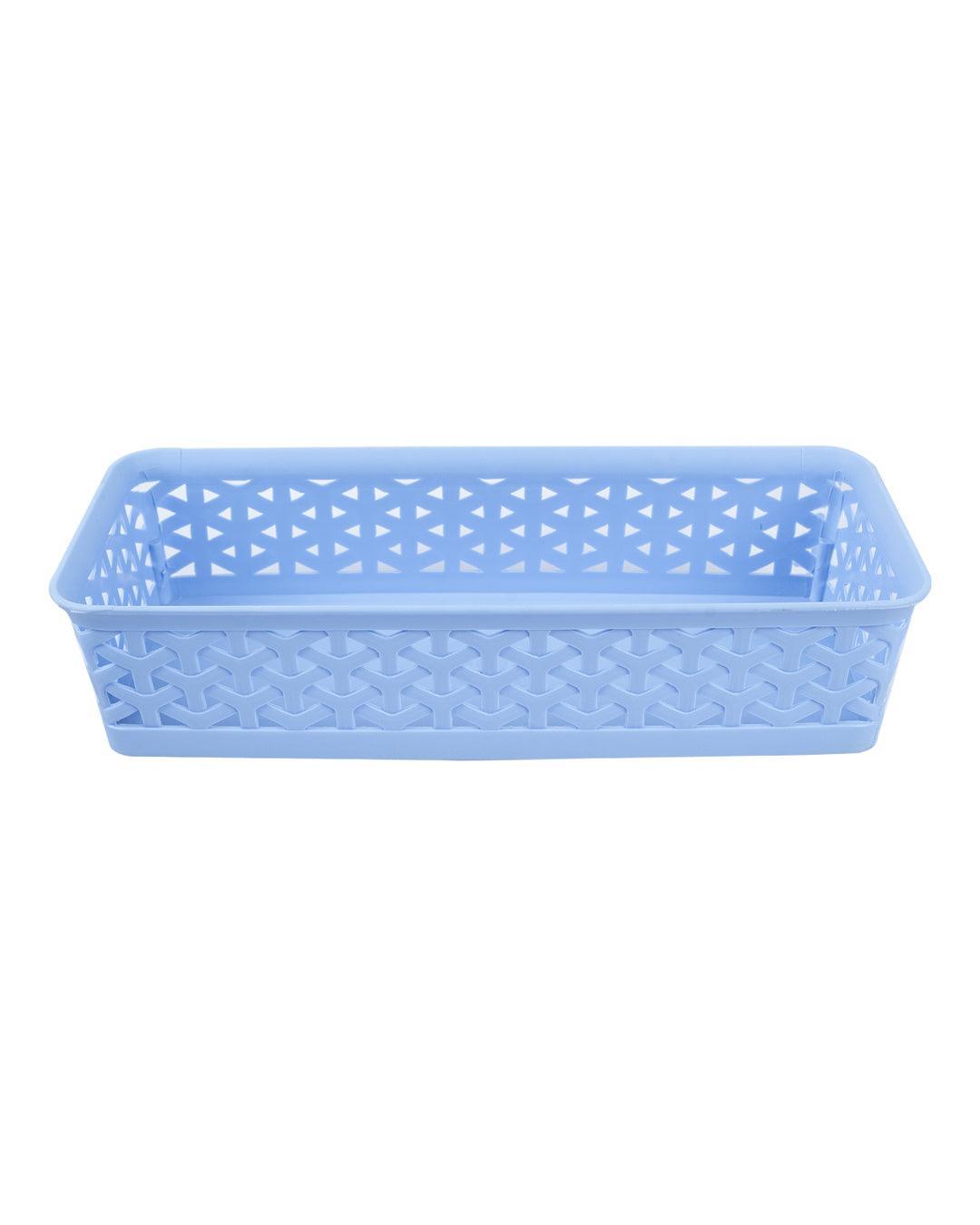 Market 99 Small Plastic Multipurpose Storage Basket ( Set Of 6, Solid Blue Colour) - MARKET 99