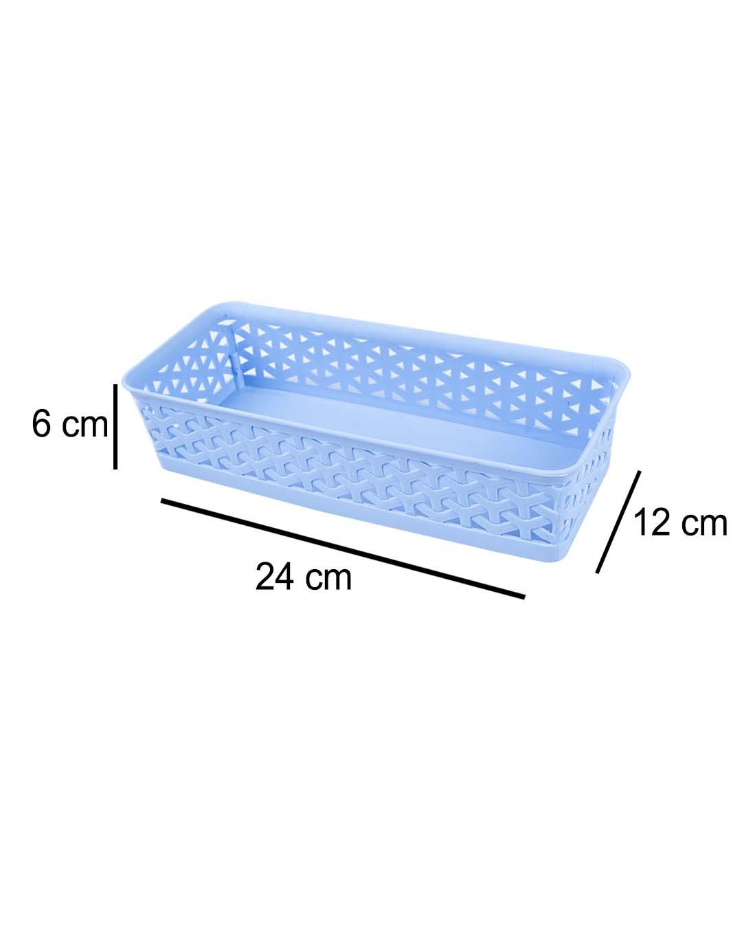 Market 99 Small Plastic Multipurpose Storage Basket ( Set Of 6, Solid Blue Colour) - MARKET 99