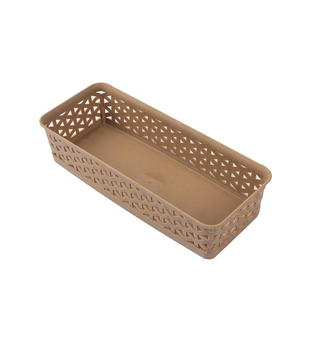 Market 99 Small Plastic Multipurpose Storage Basket ( Set Of 6, Solid Brown Colour) - MARKET 99