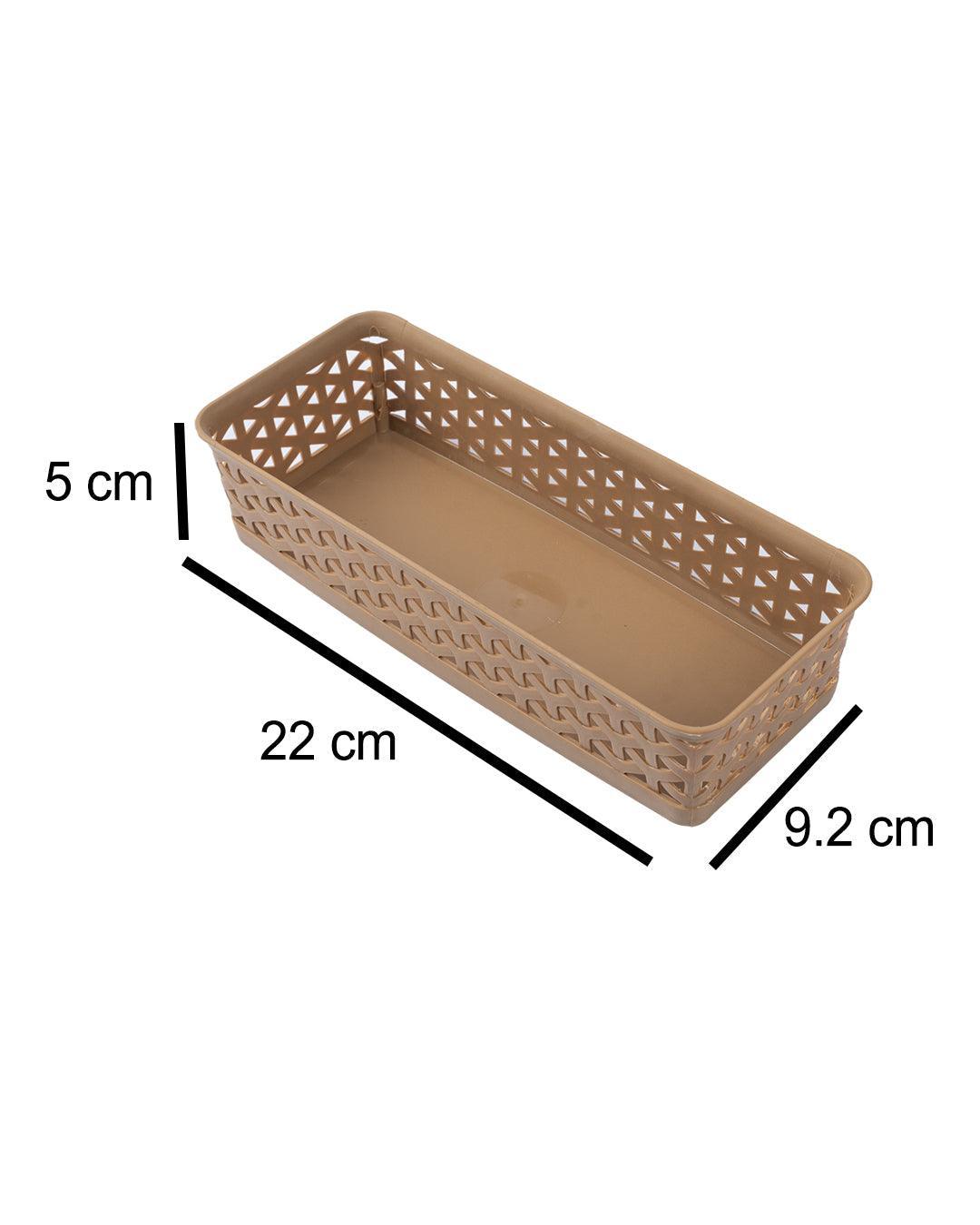 Market 99 Small Plastic Multipurpose Storage Basket ( Set Of 6, Solid Brown Colour) - MARKET 99