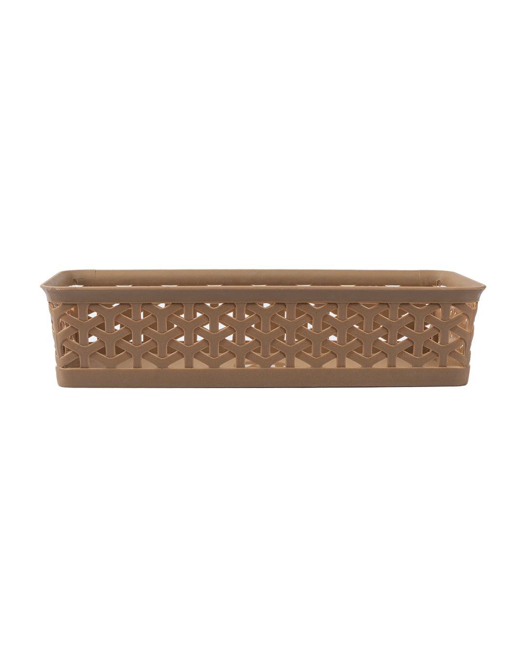 Market 99 Small Plastic Multipurpose Storage Basket ( Set Of 6, Solid Brown Colour) - MARKET 99