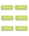 Market 99 Small Plastic Multipurpose Storage Basket ( Set Of 6, Solid Green Colour) - MARKET 99