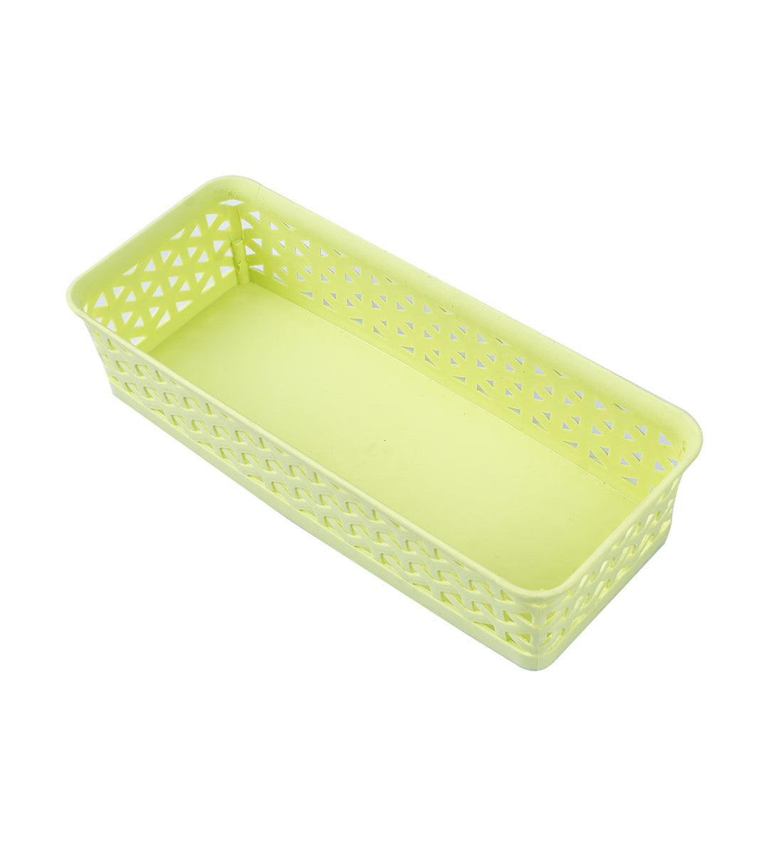 Market 99 Small Plastic Multipurpose Storage Basket ( Set Of 6, Solid Green Colour) - MARKET 99