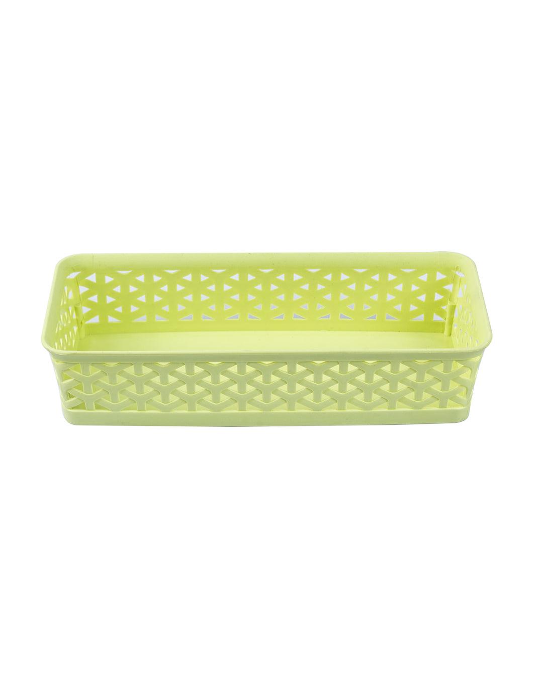 Market 99 Small Plastic Multipurpose Storage Basket ( Set Of 6, Solid Green Colour) - MARKET 99