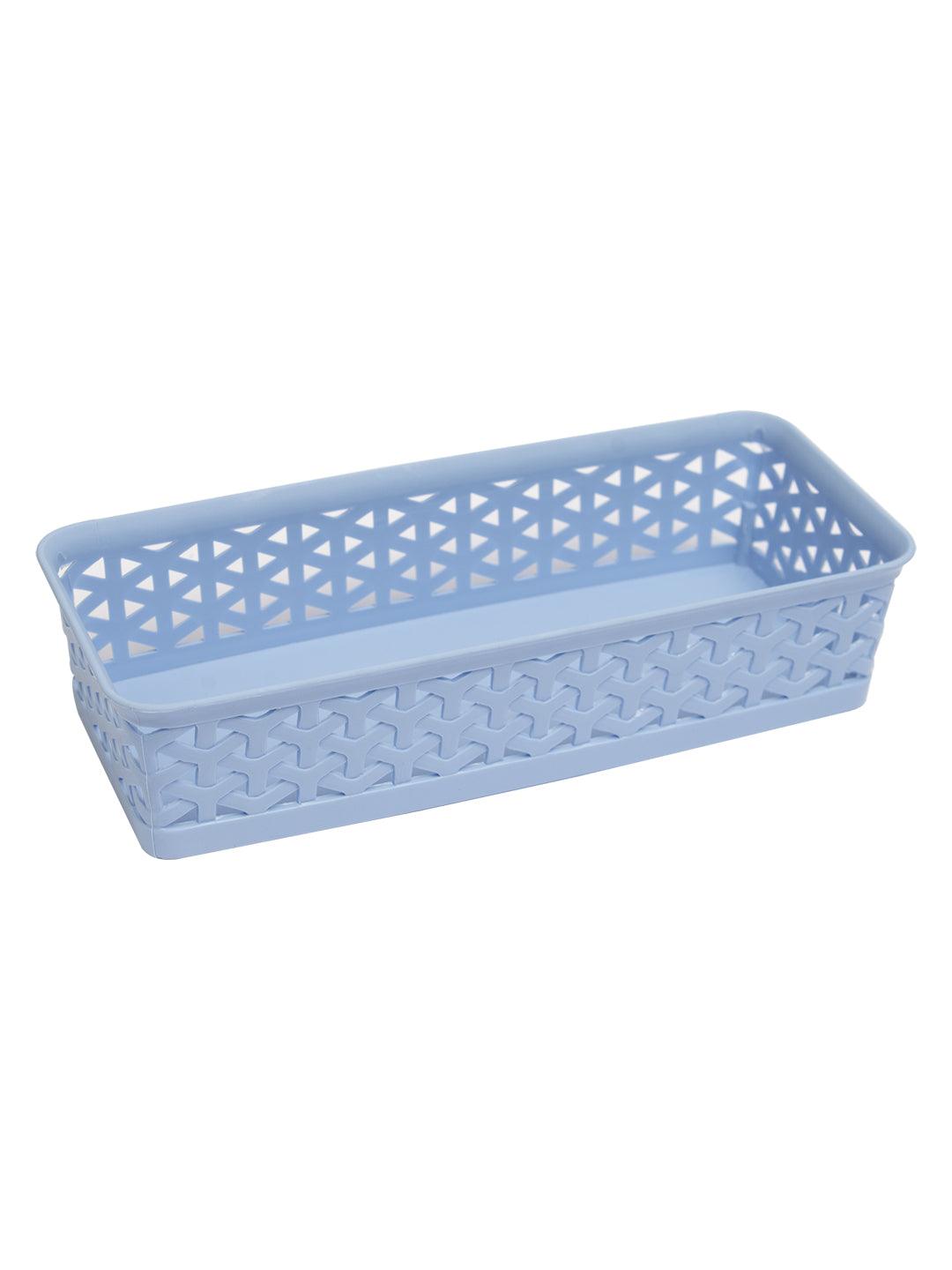 Market 99 Small Plastic Multipurpose Storage Basket ( Set Of 6, Solid Light Blue Colour) - MARKET 99
