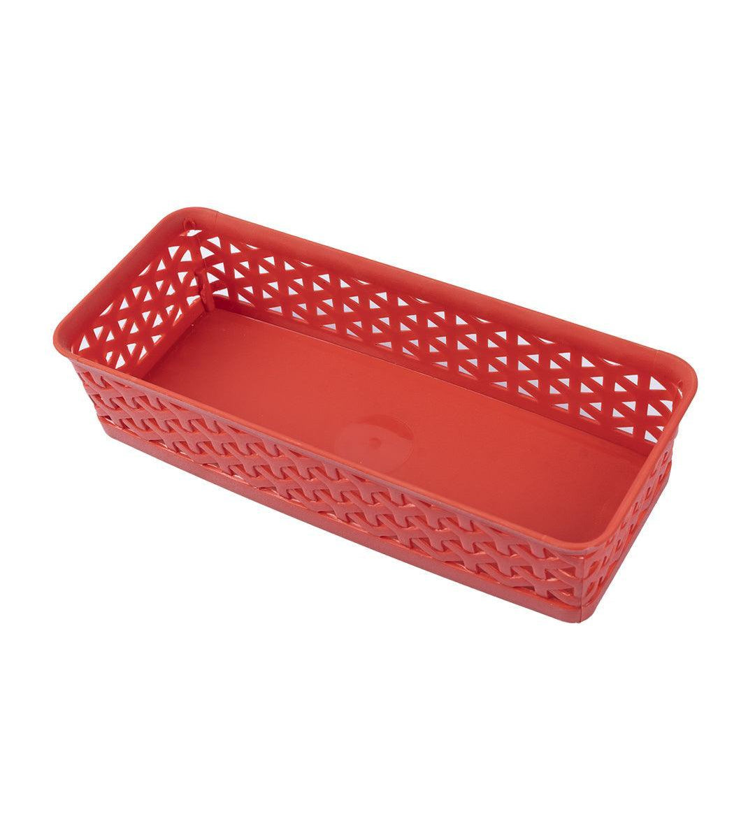 Market 99 Small Plastic Multipurpose Storage Basket ( Set Of 6, Solid Red Colour ) - MARKET 99