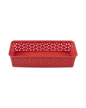Market 99 Small Plastic Multipurpose Storage Basket ( Set Of 6, Solid Red Colour ) - MARKET 99