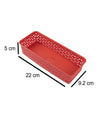 Market 99 Small Plastic Multipurpose Storage Basket ( Set Of 6, Solid Red Colour ) - MARKET 99