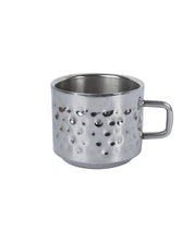 Market 99 Stainless Steel Hammered Tea & Coffee Mugs ( Set Of 4, 100mL, Silver Colour ) - MARKET 99