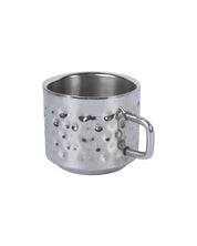 Market 99 Stainless Steel Hammered Tea & Coffee Mugs ( Set Of 4, 100mL, Silver Colour ) - MARKET 99