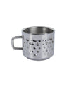 Market 99 Stainless Steel Hammered Tea & Coffee Mugs ( Set Of 4, 100mL, Silver Colour ) - MARKET 99