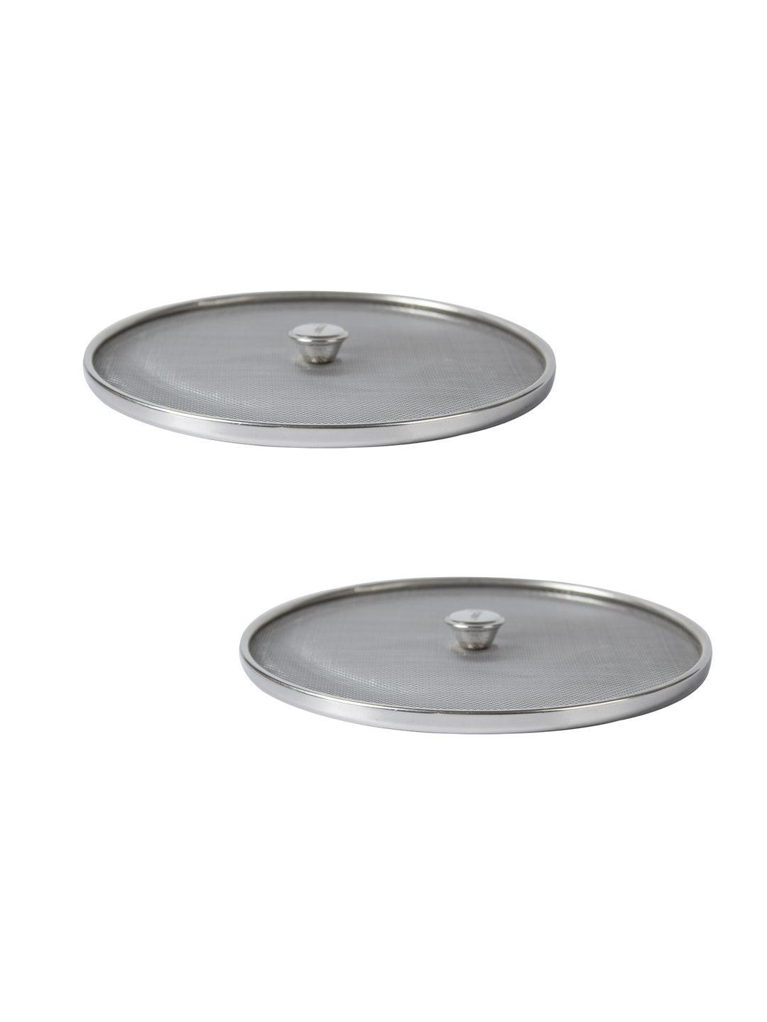 Market 99 Stainless Steel Net Cover/Vessel Cover/Lids/Mesh Lids, Size No. 8 & 10 (Set Of 2, Silver Colour) - MARKET 99