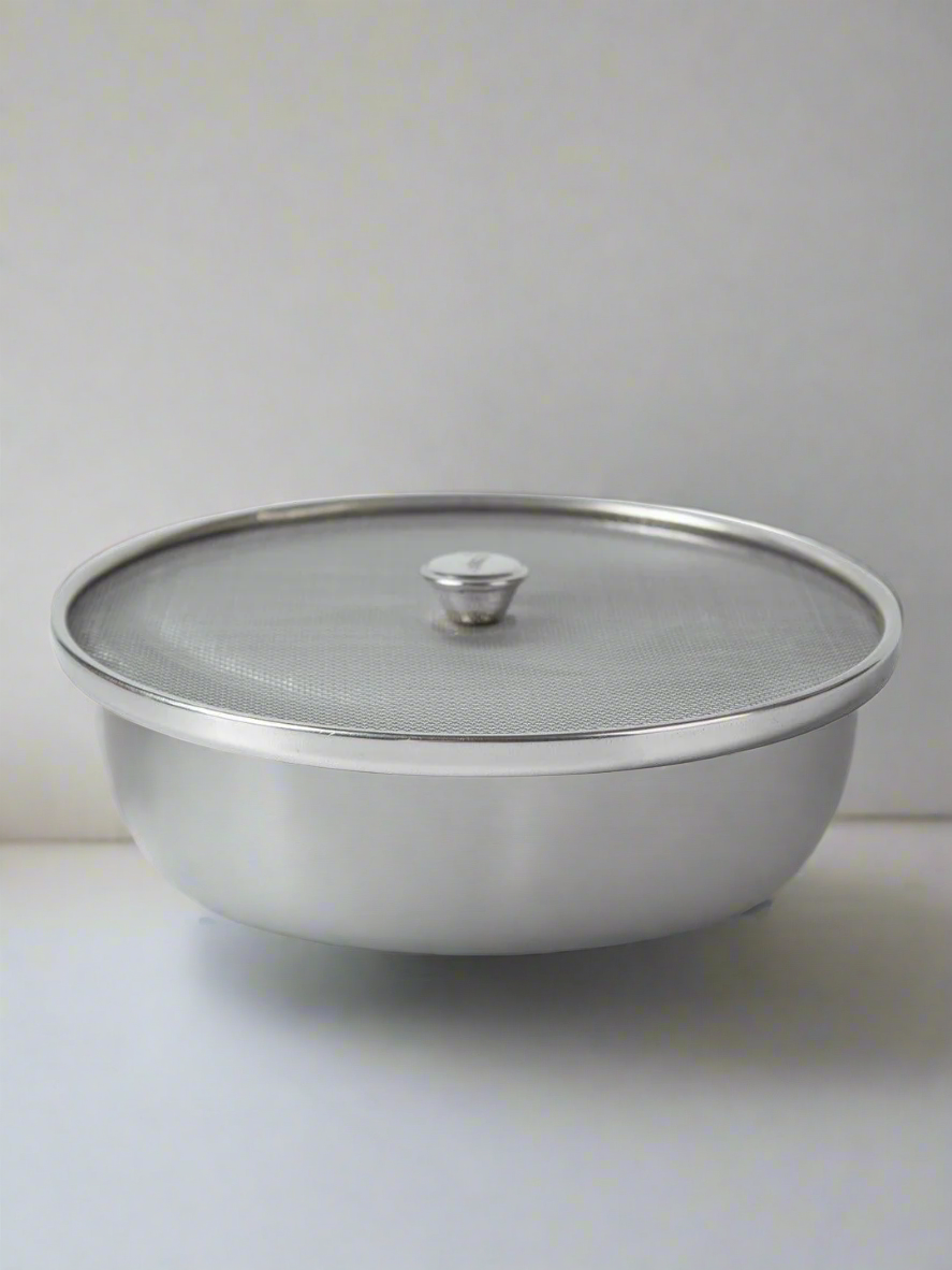 Market99 Stainless Steel Net Cover/Vessel Cover/Lids/Mesh Lids, Size No. 8 & 10 (Set Of 2, Silver Colour)